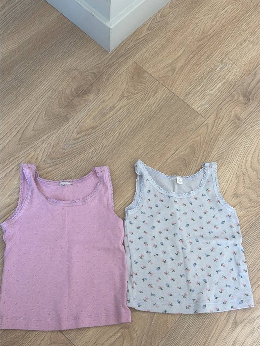 Janie and Jack girl Sleeveless Tank Top - Pink and White Floral -